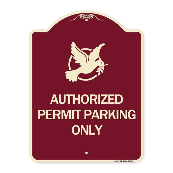 Signmission Authorized Church Parking W/ Graphic Heavy-Gauge Aluminum Sign, 24" x 18", BU-1824-24331 A-DES-BU-1824-24331 - main